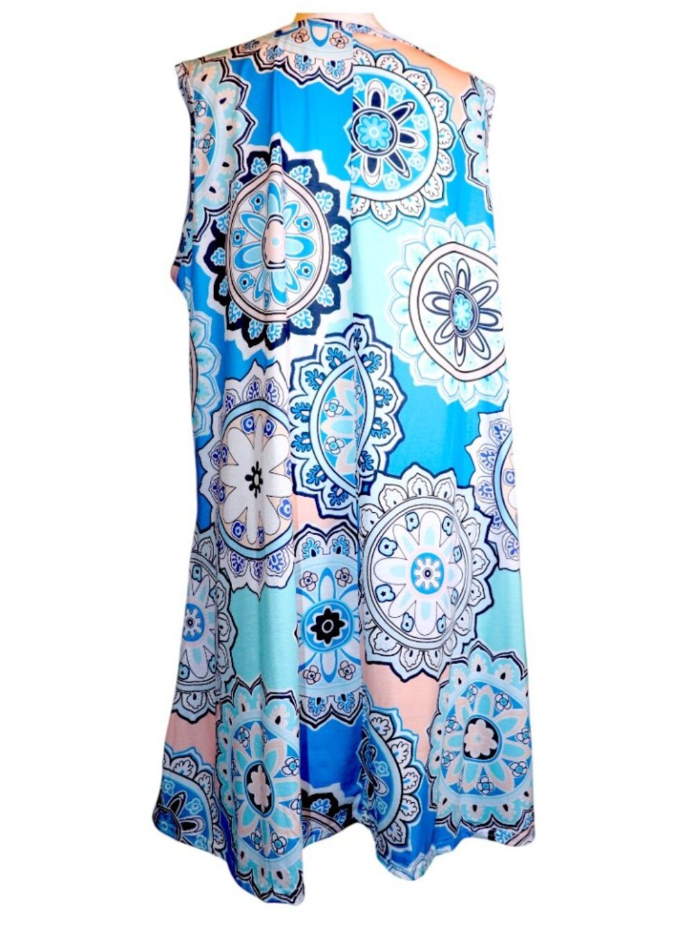 Vrkufie Multicolor Medalion Sleeveless Knee Length Shift Dress Size 3XL NWT - Picture 4 of 6
